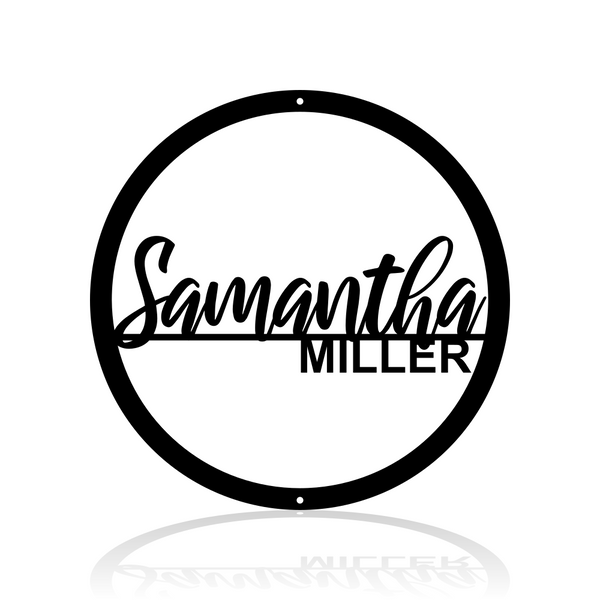 Two Names Sign Round Double Name Sign - Advanced Metal Art