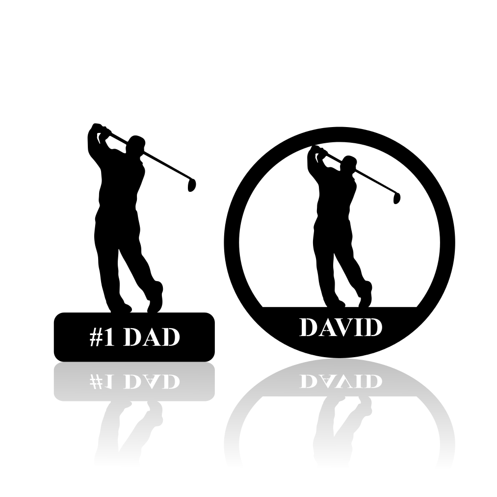 Golfer Silhouette with Name - Advanced Metal Art