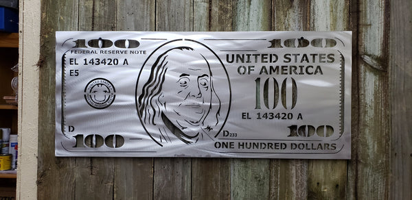 100 Dollar Bill Sign