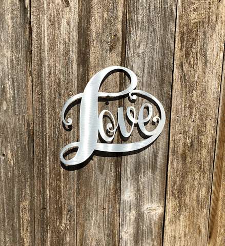 Cursive Love Heart Shape - 12"-advanced-metal-art.myshopify.com