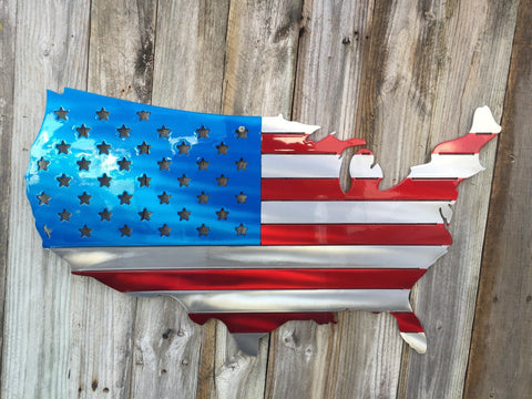 USA Map Painted As An American Flag-advanced-metal-art.myshopify.com