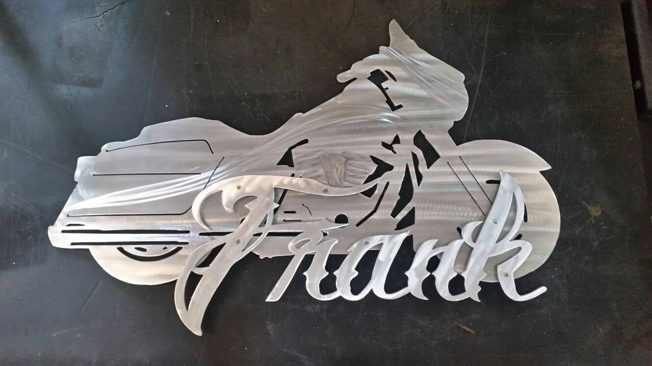 Sign Rider Cut Out Motorcycle Cutout With Name - Advanced Metal Art