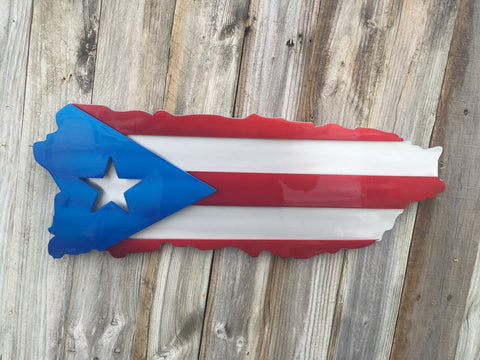 Puerto Rico Shaped Flag-advanced-metal-art.myshopify.com