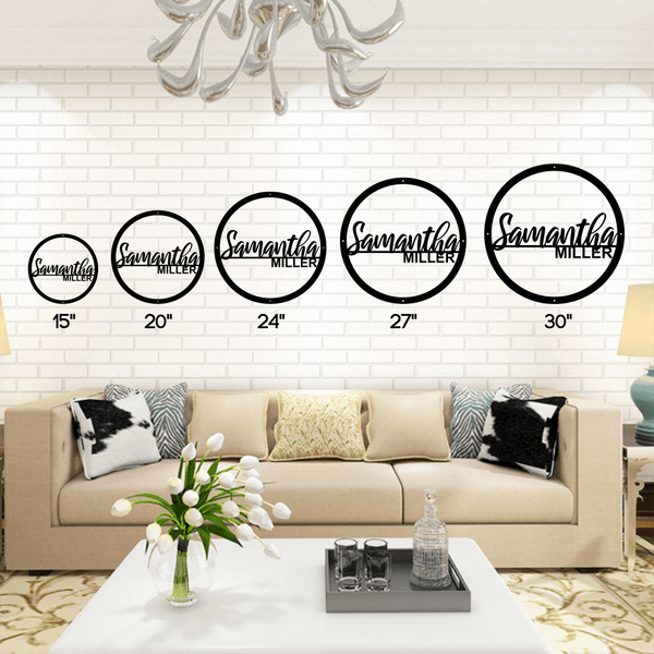 Two Names Sign Round Double Name Sign - Advanced Metal Art