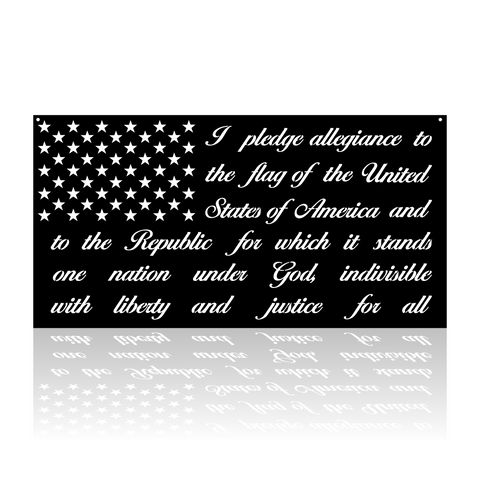 American Flag With Pledge Of Allegiance-advanced-metal-art.myshopify.com